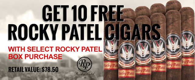 10 Free Rocky Patel cigars!