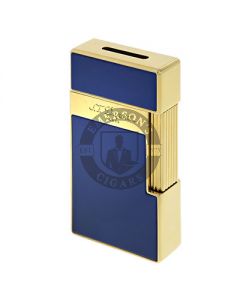 Dupont Big D Blue Lacquer and Gold Lighter