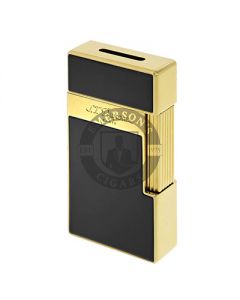 Dupont Big D Black Lacquer and Gold Lighter