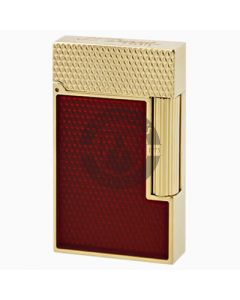 Dupont Line 2 Guilloche Red and Gold Lighter
