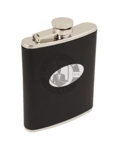 6 Ounce Black Leather Flask