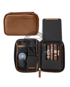 Klaro Flint Travel Brown Cigar Case