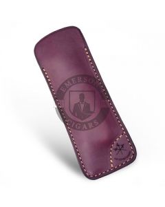 Les Fines Lames Le Petite Cigar Pocket Knife Leather Case Burgundy